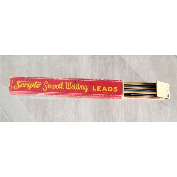 Vintage Scripto Smooth Writing Pencil Lead Box ~ 8 Leads ~ Wood Insert ~ HB 131 - Picture 9 of 11
